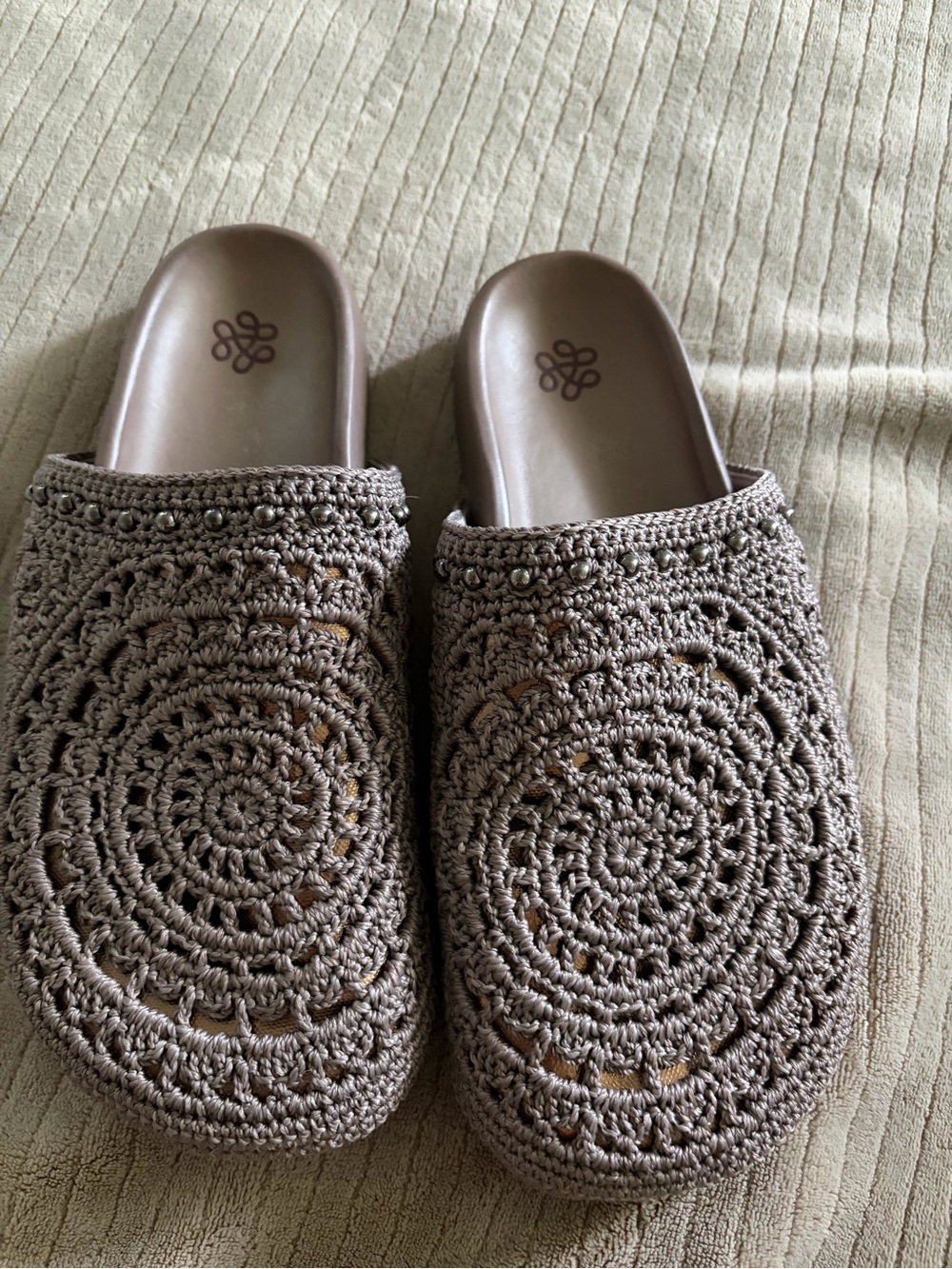 The Sak Bolinos Crochet Slip-On Mules - Taupe